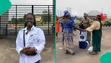 4 women join hands to pray for new graduate on her sign-out day
