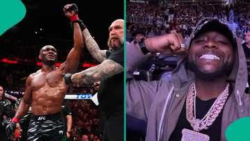 Davido brings goodluck as Kamaru Usman gets his first win in UFC since 2021, video