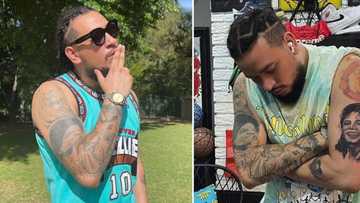SA rapper AKA bags N650k after betting on Manchester United win, excited rapper shows off winning ticket