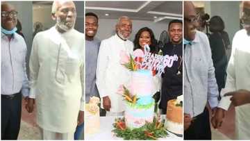 He looks slimmer; Nigerians react to new video of actor Olu Jacobs as he showed up for wife's birthday party