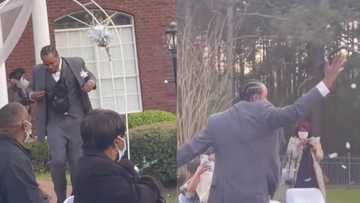 Confident guy throws petals like flower girl during cousin's wedding, entertains guests in viral video