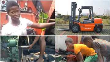 Video showing 17-year-old Nigerian female mechanic repairing heavy vehicle goes viral