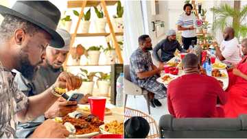 Paul Okoye shares photos as he wines and dines with brother Jude at Don Jazzy's new house