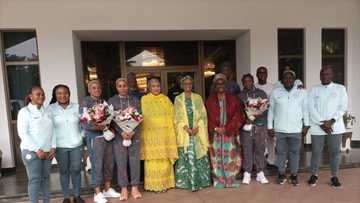 BREAKING: First Lady Oluremi Tinubu receives Super Falcons in Aso Rock