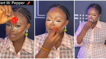 Crazy beauty hack: Video goes viral as lady uses fresh pepper fruit to give lips 'plump effect'