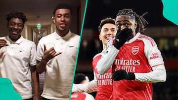 Arsenal star Eberechi Eze links up with Super Eagles in London, old photos trend in Nigeria