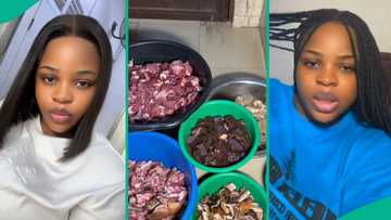 Lady receives meat from husband as push gift, rejoices in video: "Oh my sweet man"