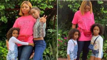 Regina Daniels bonds with her stepchildren in lovely photos, many react