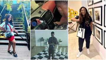 Jackie Appiah's son Damien chills in mum's luxurious mansion and shows off expensive Maserati