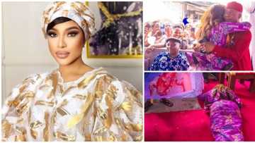 Tonto Dikeh prostrates as her father endorses political ambition, shares photos