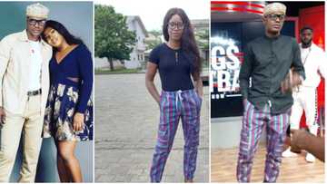 “You have slimmed down”: Sound Sultan’s wife rocks late hubby’s trousers in photo, fans comment on her looks