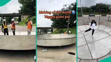 Man who constructed Hilda Baci's large pot with his team displays how it was done, video trends