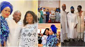 Cute moments from Kunle, Moji & Gabriel Afolayan's mum's 80th birthday party, their aunt Lola Idije spotted