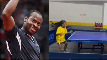 Daughter of Nigeria's greatest table tennis player shows exceptional skills in training with dad