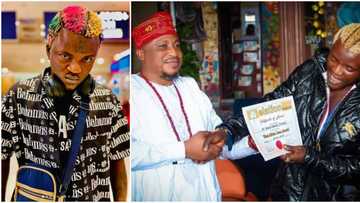 "Akoi grace": Portable bags West Africa Icon Award, shares photos as he receives certificate, plaque and medal