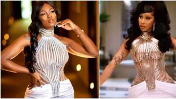 Beautiful reactions as BBNaija Ka3na shares photo showing her recreation of Cardi B's outfit