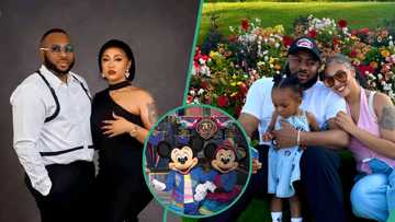 Tonto Dikeh’s ex Olakunle Churchill and family enjoy quality time in Disneyland, show off receipts