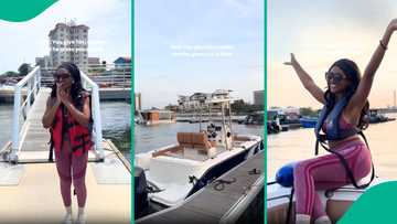 Media personality Simi Drey gets boat from husband as push gift, fans react: “Marry rich if you can”
