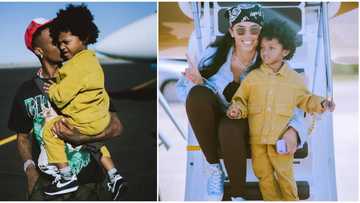 Zion at 4: Doting dad Wizkid takes his son and baby mama on a trip to Disneyland, cute video hits the internet