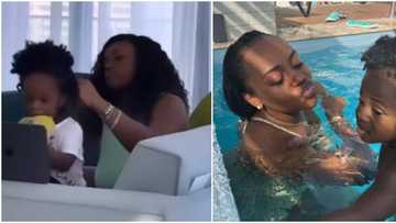Davido marry this babe in Jesus name: Fans react as Chioma plaits Ifeanyi's hair in cute video