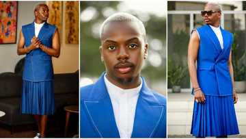 “Using fashion to cover”: Mixed reactions trail new photos of media personality Enioluwa rocking pleated skirt