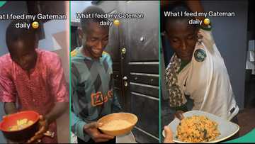 Nigerian lady shows the kind of foods she serves her gateman, her video causes stir online