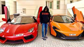 My money so powerful I brag different - Dubai-based Nigerian big boy Mompha poses with his cars