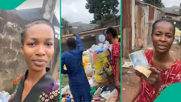 "Serious business" Nigerian lady turns plastic bottles into cash, shows full process