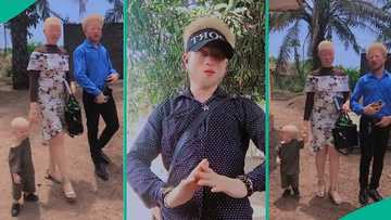 Albino family 'breaks' internet as their video surfaces on TikTok, people react: "Una just dey glow"