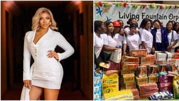 BBNaija's Liquorose and her dance crew members storm Lagos orphanage, donate foodstuff, drinks, other items