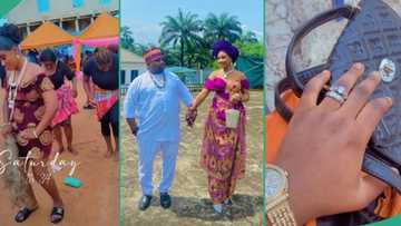 After applying as sales girl, Nigerian lady marries her boss, shows off her wedding ring online