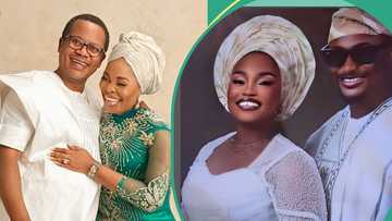 Tope Alabi's husband walks their daughter down the aisle, clip warms hearts: “Things I luv to watch”