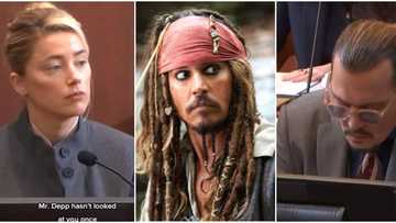 Johnny Depp keeps promise of never looking at ex-wife Amber Heard after damning accusations against him