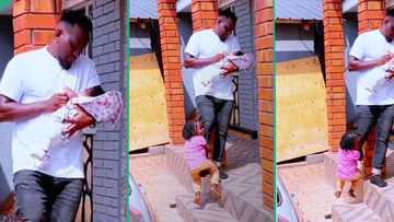 "You are a good father": Man babysits 2 children in absence of his wife, video goes viral on TikTok