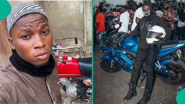 “Upgraded olokada”: Nigerian man shows off his six bikes and one car on TikTok, many react