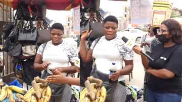 Nigeria plantain seller says she will travel abroad and never come back if she has the opportunity