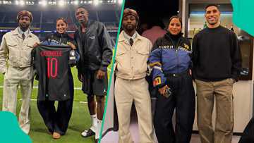 Nigerian Afrobeats star hangs out with PSG duo Dembele and Hakimi in Paris, video