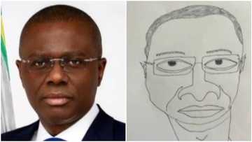 It's me you drew like this? Nigerian governor questions artist over funny looking portrait, invites him to his office to present it