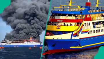 Jirgin ruwa dauke da fasinjoji 571 ya kama da wuta a tsakiyar teku, mutane sun mutu