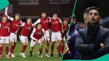 Mikel Arteta reacts after League Two side eliminates Arsenal from Carabao Cup