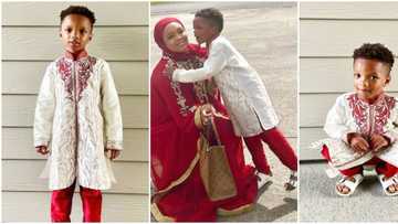 Young Alhaji: Wizkid’s lookalike 2nd son shares dashing photos as he dresses up for Eid-el-Fitr