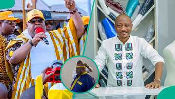 Leap of faith? Celebrity tailor Seyi Vodi takes Adeleke's measurements ahead of Osun election