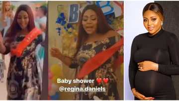 Mama Ejima! - Family member hails billionaire wife Regina Daniels during her baby shower (video)
