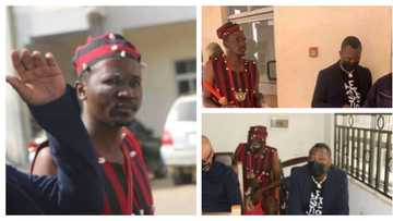 Strange photos of native doctor escorting Sowore to Abuja court in solidarity emerge
