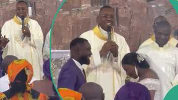 "It's okay": Officiating priest stops groom who kissed wife for too long, wedding video goes viral