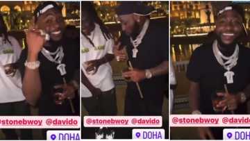 “OBO is back”: New video shows Davido singing and dancing with Stonebwoy in Qatar ahead of world cup finale