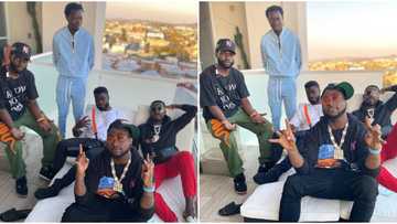 Why does he look humble? - Fans ask as Ghanaian-American actor Michael Blackson hangs out with Davido in the US