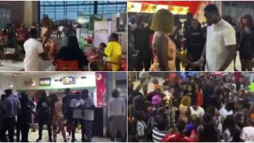 Video shows bouncers forcing lady to accept proposal from boo after walking out on him, many say it's staged
