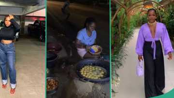"You're beautiful": Lady who sells akara at night in Abuja flaunts look in fine outfit, many gush