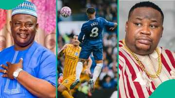 Chelsea: Yinka Quadri links up with Cubana Chiefpriest at Stamford Bridge, calls him 'Obi Cubana'